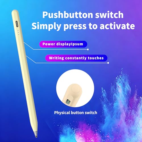 Digital for Android Tablets Stylus Pen for Samsung Galaxy Tab A11+Plus/A11/A9+/A9 Pencil,Accurate Without delay，One-Click Power On/Off,+2Nibs&Long Battery Life (Yellow) - color: Yellow