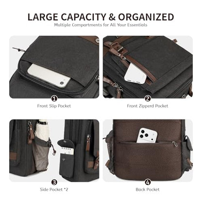 mygreen Canvas Cross Body Messenger Bag Shoulder Sling Backpack Travel Rucksack - color: Black Xl-zipper Shoulder, size: X-Large