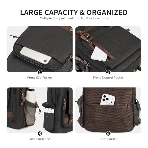 mygreen Canvas Cross Body Messenger Bag Shoulder Sling Backpack Travel Rucksack - color: Coffee Xl-zipper Shoulder, size: X-Large