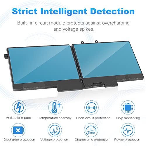 4GVMP Laptop Battery for Dell Latitude 5400 5500 5410 5510 E5400 E5500 Inspiron 7590 7591 7791 2-in-1 Precision 3540 3550 Series P84F P84F001 P42E P42E001 P98G001 P80F001 RF7WM C5GV2 H82T6 7.6V 68Wh - size: 4GVMP 10.83 × 5.12 × 0.73 inch