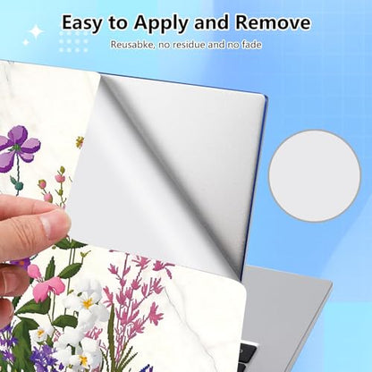Universal Laptop Skin Sticker Decal for 11.6”12" 13" 13.3" 14" 15" 15.4" 15.6" Reusable Waterproof Scratch-Scratch Resistant Protective Vinyl Laptop Notebook Skin Stickers - Marble Flower - color: Marble Flower
