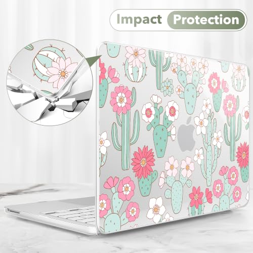 May Chen Compatible with MacBook Neo 13 inch Case 2026 Model A3404, Plastic Hard Shell,Keyboard Cover,Screen Protector,Dust Plug, for MacBook Neo 13" with A18 Pro Chip,Blooming Cactus - color: Blooming cactus