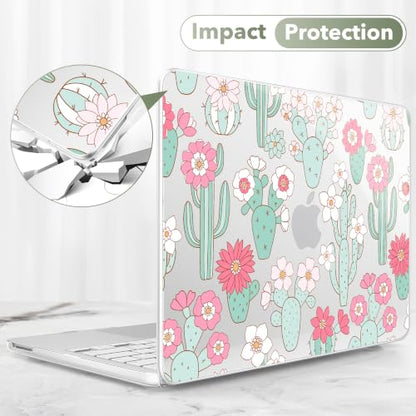 May Chen Compatible with MacBook Neo 13 inch Case 2026 Model A3404, Plastic Hard Shell,Keyboard Cover,Screen Protector,Dust Plug, for MacBook Neo 13" with A18 Pro Chip,Blooming Cactus - color: Blooming cactus
