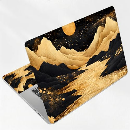 Golden River Canyon Universal Laptop Skin Sticker 3PCS, Protective Decal Trim-to-Fit 11.6" 13.3" 14" 15.6" Laptop Vinyl Cover, Removable Anti-Scratch Computer Decal Protector - color: Golden River Canyon