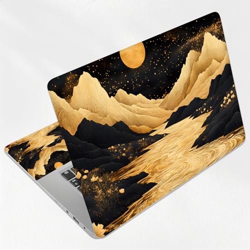 Golden River Canyon Universal Laptop Skin Sticker 3PCS, Protective Decal Trim-to-Fit 11.6" 13.3" 14" 15.6" Laptop Vinyl Cover, Removable Anti-Scratch Computer Decal Protector - color: Golden River Canyon