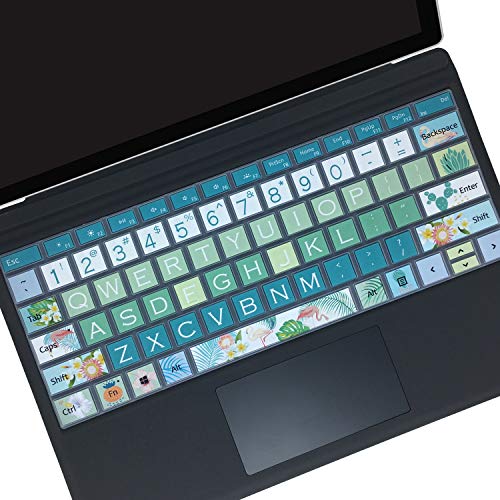 Keyboard Cover Skin for Microsoft Surface Pro 7/6/5, Silicon Protector with Big Letter Design, US Layout, Flamingo - color: Flamingo