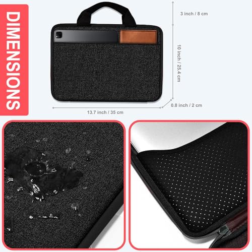 Hseok Laptop Case 13.3-14 inch Sleeve, TSA Computer Handbag Water-Resistant and Shockproof Bag Compatible with MacBook Pro/Neo 14", Mac Air/Pro 13.3" and 13"-14" Notebooks Chromebooks,Black - color: Black