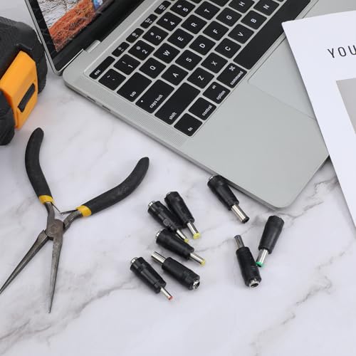 Universal DC Connectors Plug Kit, 8 Connector Tips Kits DC Plug Universal 5.5 x 2.1 mm Female to Male Adapter Tips AC Power Adapters Power Supply Plugs for LED Strip Lights, Laptop