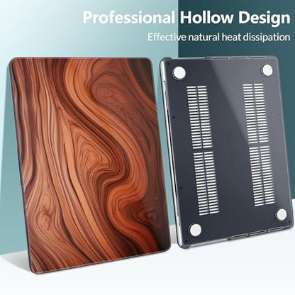TWOLSKOO Compatible with MacBook Pro 14 inch Case M5 2026 2025-2021 Release M4 M3 M2 M1 Pro/Max Chip, Plastic Hard Shell & Keyboard Cover & USB C to USB Adapter & Screen Film, Wood Grain - color: Wood Grain