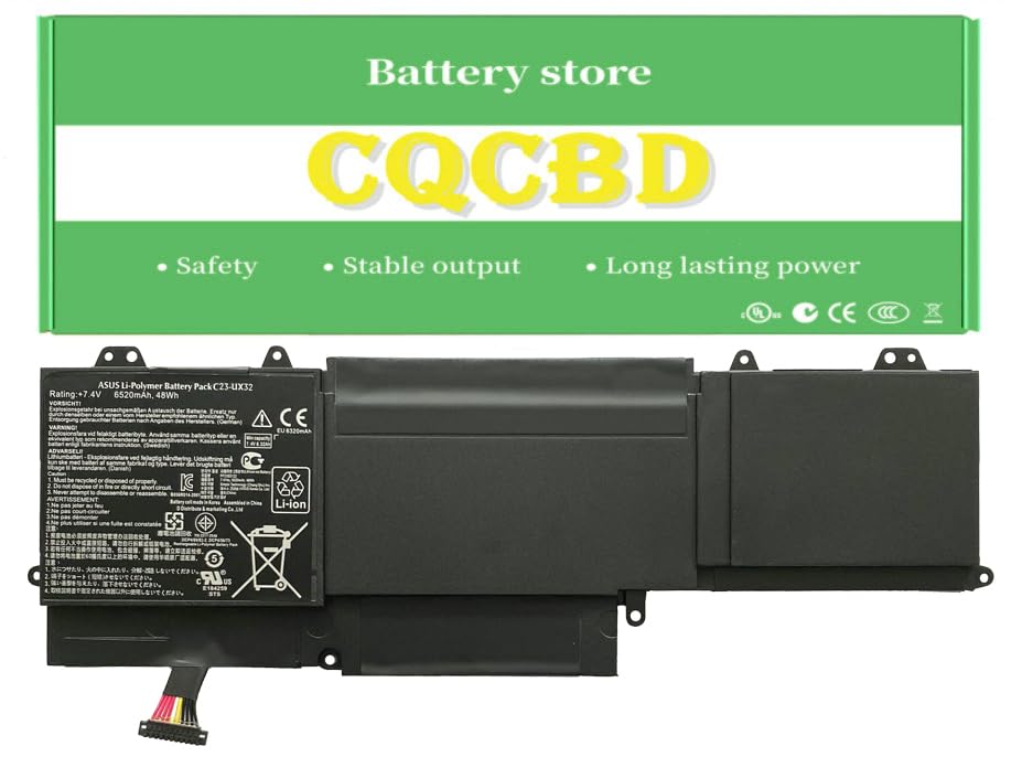 C23-UX32 Battery for ASUS VivoBook U38 U38N U38N-C4004H ZenBook UX32 UX32A UX32VD UX32V U38DT Laptop Battery (7.4V 48Wh/6520mAh)