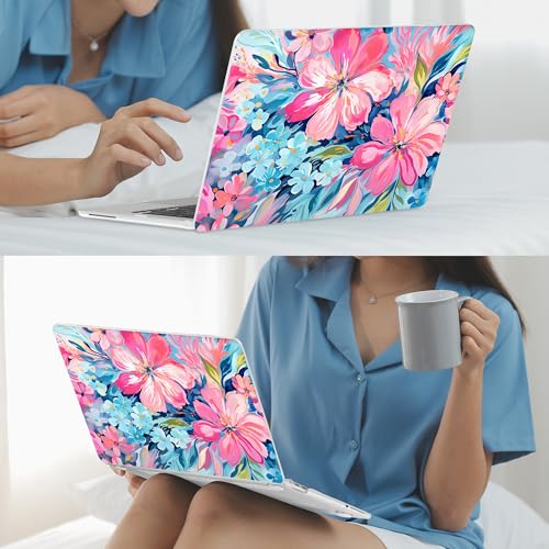 Mektron Case for 2026 MacBook Neo 13-inch A18 Pro chip A3404 Laptop Cover with 13-inch (Diagonal) Liquid Retina Display+ Keyboard Cover+ Screen Protector, Hand-Painted Flowers - color: Hand-Painted Flowers