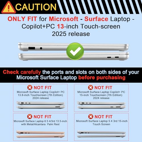 Shiny Crystal Clear Case for Microsoft Surface Laptop 13-Inch Copilot+ PC 2025 2026 for Business – Sparkling Protective Shell, Slim Lightweight Design with Scratch Protection, Clear - color: Clear