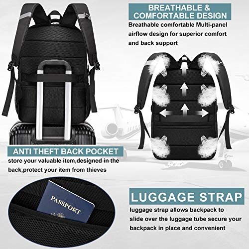Extra Large Business Travel Backpack, Anti Theft Water Resistant College Backpack Computer Bag Fits 17.3Inch Laptop Notebook, Blue - color: Blue, size: 17inch