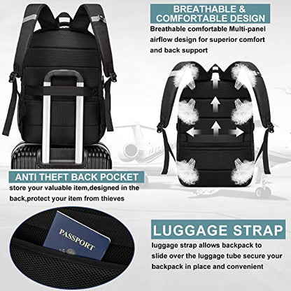 Extra Large Business Travel Backpack, Anti Theft Water Resistant College Backpack Computer Bag Fits 17.3Inch Laptop Notebook, Blue - color: Blue, size: 17inch