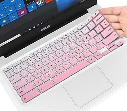 CaseBuy Keyboard Cover for ASUS Chromebook Flip C433 C433TA C434 2 in 1 14" Laptop, ASUS Chromebook C302CA/C403/C423NA/C425TA/C434TA-DH342T DSM4T DS384T C523NA - Ombre Pink