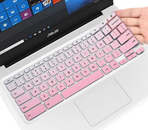 CaseBuy Keyboard Cover for ASUS Chromebook Flip C433 C433TA C434 2 in 1 14" Laptop, ASUS Chromebook C302CA/C403/C423NA/C425TA/C434TA-DH342T DSM4T DS384T C523NA - Ombre Pink