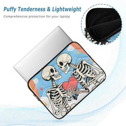 Cartoon Skulls Light Blue Padded Laptop Sleeve Case 13 Inch Soft Quilted Laptop Bag Waterproof Computer Sleeves - color: Cartoon Skulls Light Blue, size: Medium