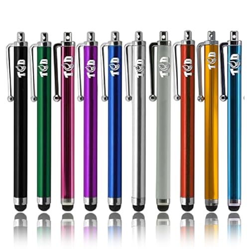 TCD 10 Pack Stylus Pen Set - Touch Screen Devices, Thick Rubber Tip - Multi | Universal Capacitive Pen for iPad, iPhone, Tablet, Laptop, Premium Bulk Stylus Pens for Writing, Drawing, and Note Taking - color: Multi, size: 10 Pack