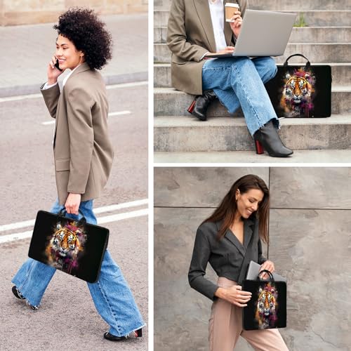 Laptop Bag,14 15 15.6 inch Laptop Case Sleeve,Computer Sleeve with Handle for Women Men,Carrying Case for MacBook,Dell,Lenovo,Notebook Computer,Cute Tiger - color: Cute Tiger