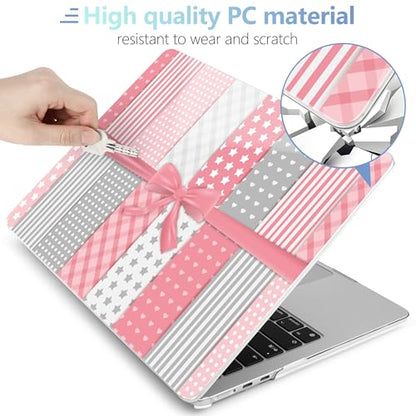 MEEgoodo Case for M5/M4/M3/M2 MacBook Air 13 inch Case 2026 2025 2024 2022, Fit Model A3449/A3240/A3113/A2681, Laptop Hard Shell Compatible with MacBook Air 13.6-inch, Mixed-Style Pink Bow - color: Mixed-Style Pink Bow