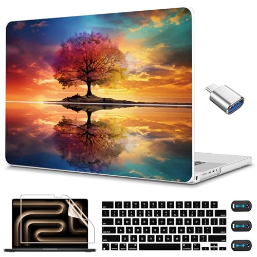 CISSOOK Compatible with MacBook Pro 14 inch Case M5 M4 M3 M2 M1 2026-2021 | A3434 A3427 A3426 A3112 A3185 A3401 A2918 A2992 A2779 A2442, 5in1 Set Anti-Scratch Hard Shell Case Tree Landscape - color: Tree Landscape