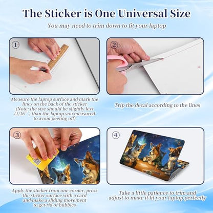 Universal Laptop Protective Skin,Trim-to-Fit Vinyl Sticker for 13–16 Inch Laptop,MacBook,Tablet & Notebook,Scratch-Proof Waterproof Cover,Dogs Playing Card Game - color: Dogs Playing Card Game