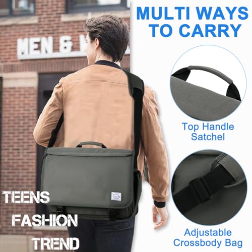 VASCHY Messenger Bag for Men,Water Resistant Casual Satchel Briefcase Fashion Laptop Work Bag Crossbody Shoulder Handbag for Women College Campus Gray - color: Gray
