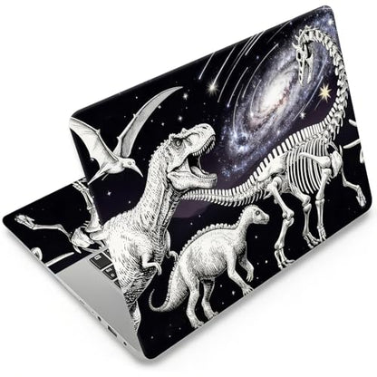 DEGDFSGR 12.1-15.6 Inch Universal Reusable Laptop Skin Sticker Decal, Waterproof Removable Protector for Notebook Cover, Scratch-Resistant Vinyl Cuttable Full Wrap Sticker, Dinosaurs in Space - color: Dinosaurs In Space
