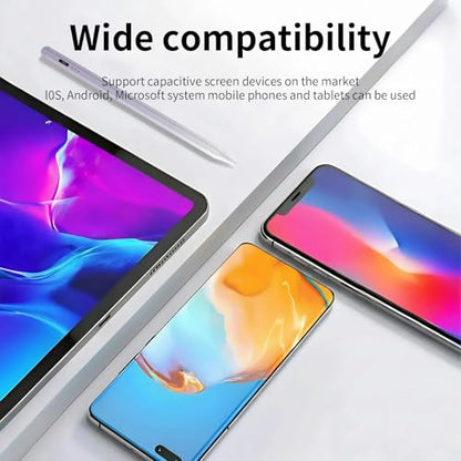 Stylus Pen, Active Stylus Pen Compatible for iOS and Android Touchscreens/Phones, Rechargeable with Dual Touch Screen, Stylus Pencil for A-pple/Android/Tablet, 16.5CM，Purple - color: Purple