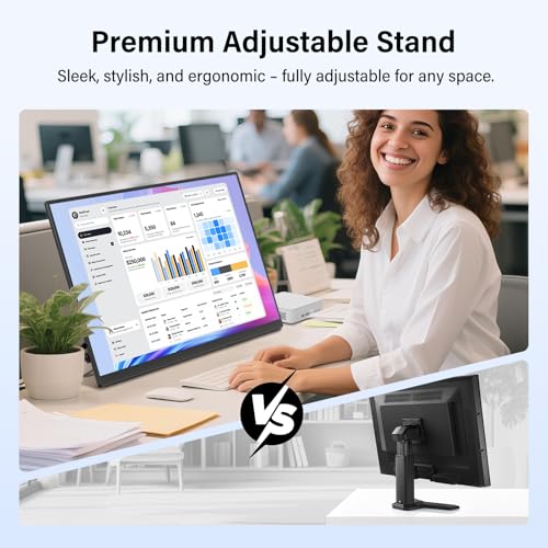 Innoview 23.8” 4K Large Portable Monitor, UHD (3840*2160) 100%sRGB IPS Speakers USB-C HDMI Work Home Second Monitor W/180°Adjustable Stand for Laptop, Desktop, Macbook, Phones, Tablet, PS5/4, Switch - size: 23.8 Inches