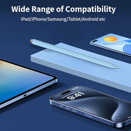 2-in-1 Stylus, Stylus Pen for Touchscreen,High Sensitivity & Precision | Touchscreen Suitable for iPad/iPhone/Samsung/Android Smartphone and Tablets, Compatible with All Touchscreen (Blue) - color: Blue