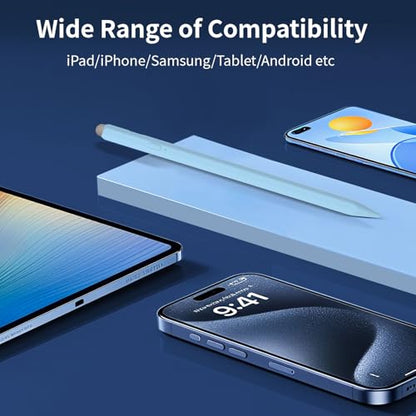 2-in-1 Stylus, Stylus Pen for Touchscreen,High Sensitivity & Precision | Touchscreen Suitable for iPad/iPhone/Samsung/Android Smartphone and Tablets, Compatible with All Touchscreen (Blue) - color: Blue