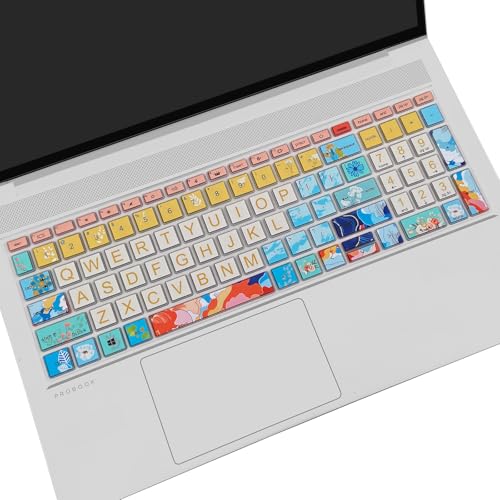 Keyboard Cover for 15.6" HP ProBook 450 G8 G9 G10 / ProBook 455 G8 G9 G10 /ProBook 650 G8/HP Zbook Power G8 G9, Cute Keyboard Skin, Litter Flowers - color: Litter Flowers