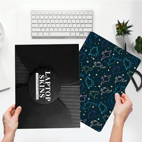 Universal Laptop Skin Sticker with 2 Wrist Pad Skins, Waterproof Scratch Resistant Vinyl Laptop Cover Decal, Cut to Fit for 11–15.6 Inch MacBook HP Dell Lenovo, Dinosaurs - color: Dinosaurs