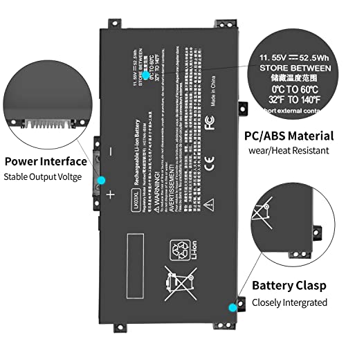 LK03XL l09281-855 Battery for HP Envy X360 15m-bp1xx 15m-bq1xx 15m-bp112dx 15m-bp111dx 15m-bp011dx 15m-bp012dx 15m-cn0011dx 15m-cn0012dx 17m-ae0xx 15-bp 15-bq 15-cn 17-ae 17-bw L09280-855 916814-855 - size: 7.35 x 3.5 x 0.5 inches LK03XL BATTERY