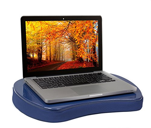 Sofia + Sam Mini Lap Desk Bed Table with Memory Foam - Blue - Work from Home - Laptop Lap Tray - Travel Portable Desk - Great for Reading Writing Coloring on Bed Couch - Handle - color: Blue