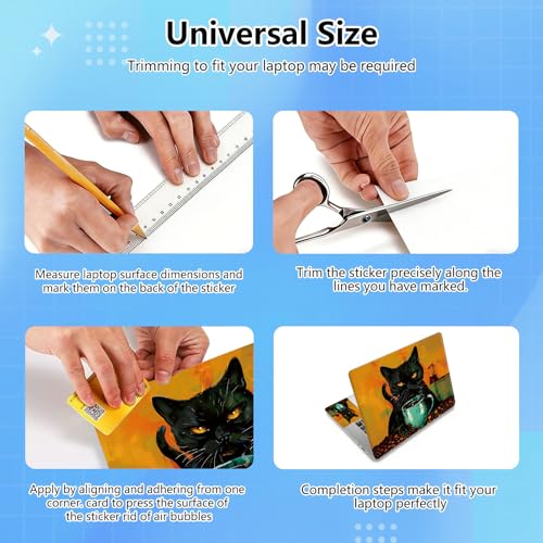Universal Laptop Skin Sticker Decal for 11.6”12" 13" 13.3" 14" 15" 15.4" 15.6" Reusable Waterproof Scratch-Scratch Resistant Protective Vinyl Laptop Notebook Skin Stickers - A Cute Black Cat - color: A Cute Black Cat