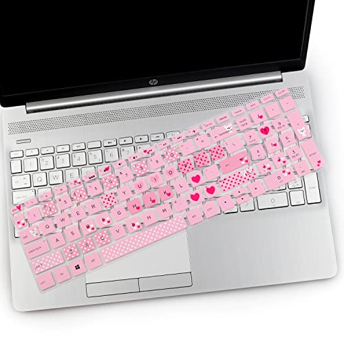 2PCS Keyboard Cover for HP Laptop 15-db/da 15-dw 15-dy 15-bs/bw 15-ef 15t 15z 15.6 15-dy2076nr dy1043dx dy2056ms dy2093dx dy1731ms dy2021nr 15-dw3033dx dw3125od dw0083wm dw3125st dw1001 15-db0011dx - color: Lovly+Clear