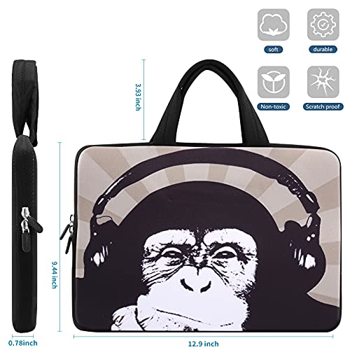 iColor 11 11.6 12 12.1 12.5 Laptop Carrying Bag Chromebook Case Notebook Ultrabook Tablet Handle Tote Cover Neoprene Sleeve for Apple MacBook Air Samsung Google Acer HP DELL Lenovo Asus ICB12-09 - color: Black