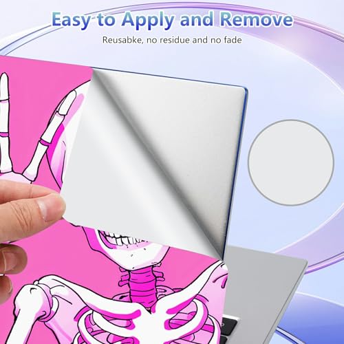 Laptop Skin Sticker Decal Cover,Cute Pink Cartoon Skeleton | DIGTIALL Universal Laptop Skin Sticker, Waterproof Removable Notebook Decal Protector Cover for 12 13 14 15 Inch Laptops - color: Cute Pink Cartoon Skeleton