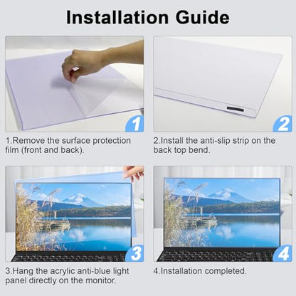 15.6 Inch Blue Light Screen Protector Panel, Eye Protection Anti-Scratch Blue Light Screen Filter for 15.6" with 16:9 Aspect Ratio Laptop, HD Not Anti-Glare