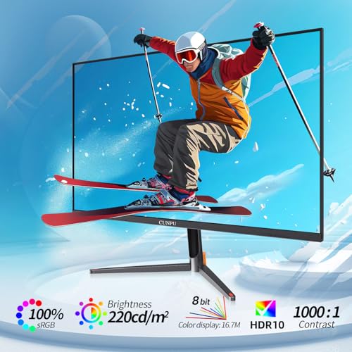 CUNPU 24 Inch Touchscreen Monitor, 10 Point Touch, FHD 1080P 75Hz IPS Screen, 100% SRGB, VESA Wall Mountable, Tilt Adjustment, VGA HDMI USB for PC, Laptop Business & Work Station, Warehouse - size: 24.0
