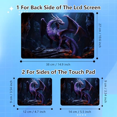 Universal Laptop Skin Sticker Decal for 11.6”12" 13" 13.3" 14" 15" 15.4" 15.6" Reusable Waterproof Scratch-Scratch Resistant Protective Vinyl Laptop Notebook Skin Stickers - Purple Dragon - color: Purple Dragon