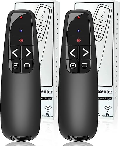 (2 Units) Wireless Presenter Remote, Clicker for Laptop PowerPoint Presentations Pointer, RF Computer Clicker for Presentations Remote, Slideshow/Smartboard/College/Classroom/PPT Clicker - style: 2 Units