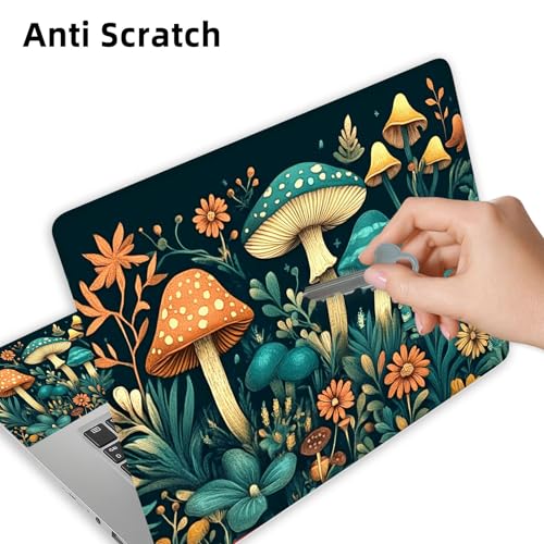 Aesthetic Laptop Skin Cover,12-15.6 Inch Universal Vinyl Sticker Decal,Waterproof Scratch-Resistant Notebook Wrap,Removable Residue-Free Protector,Mushroom Forest Fantasy - color: Mushroom Forest Fantasy