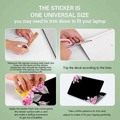 Black Flower 11.6 13 13.3 14 15 15.6 Inch Netbook Laptop Skin Sticker Reusable Protector Cover for Laptop Notebook FY-NEK-11 - color: FY-NEK-11