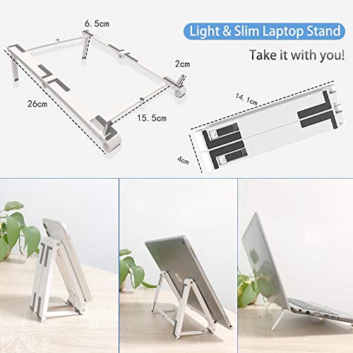 BoxWave Stand and Mount Compatible with ASUS VivoBook Flip 14 2-in-1 TP470EA-AS34T (14 in) - Pocket Aluminum Stand 3-in-1, Portable Multi Angle Viewing Riser - Metallic Silver