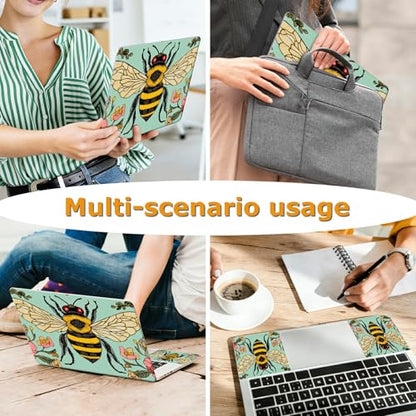 Universal Laptop Skin Sticker with 2 Wrist Pad Decals, 3-Piece Removable Vinyl Laptop Cover, Bee Flowers Waterproof Anti-Scratch, Easy-Trim Fit for 13.3" 14" 15.6" Laptops - color: Bee Flowers