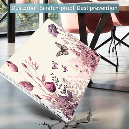 Mektron Case for M5 MacBook Pro 14 inch 2026 Model A3427 A3426 Fit 2025-2021 Model A3434 A3112 M4 A3112 A3401 A3185 M3 A2918 A2992 M2 A2779 M1 A2442 Pro/Max Cover, Butterfly Flower C074 - color: Butterfly Flower C074