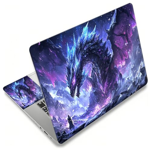 Laptop Skin Sticker Decal, Universal Reusable Vinyl Laptop Cover for 12" 13" 13.3" 14" 15" 15.4" 15.6" Notebook PC, Waterproof Scratch-Resistant with 2 Wrist Pads, Easy to Apply & Remove,C Dragon - color: C Dragon
